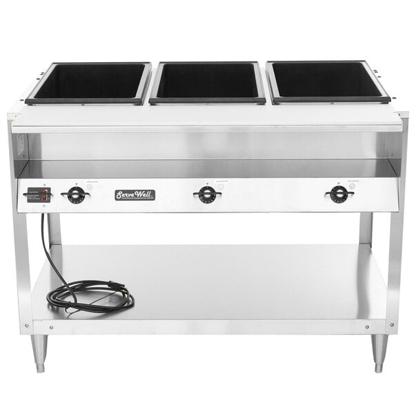 Vollrath 38117 ServeWell® Electric Three Pan Hot Food Table 208/240V - Sealed Well