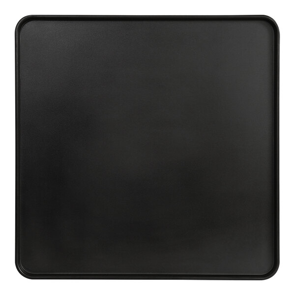 A black square tray with a raised black border.
