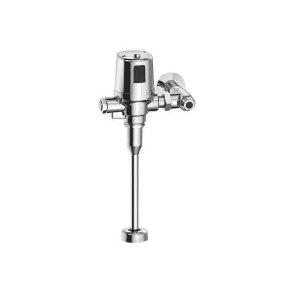 A stainless steel Delta Faucet exposed sensor flush valve with vacuum breaker.