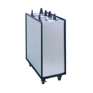 APW Wyott Lowerator HML4-8 Mobile Enclosed Heated Four Tube Dish Dispenser for 7 3/8" to 8 1/8" Dishes - 120V