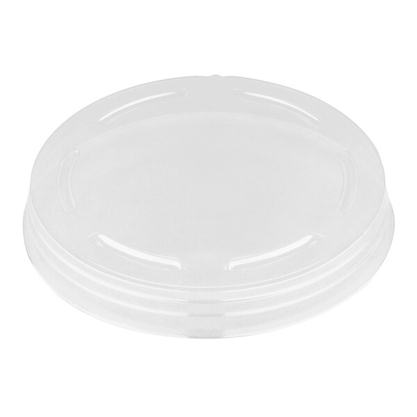 A clear plastic lid with a white background.