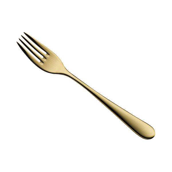 A WMF Signum dessert fork with a gold handle.