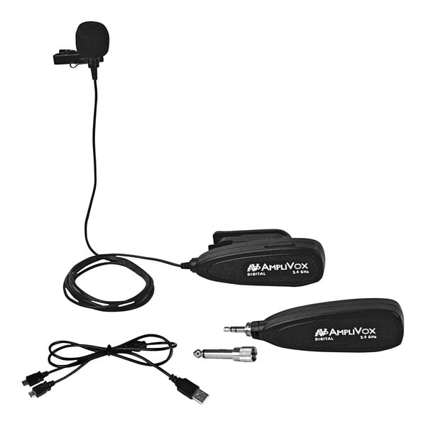 AmpliVox 2.4 GHz Universal Digital Wireless Lavalier Microphone for AmpliVox PA Systems