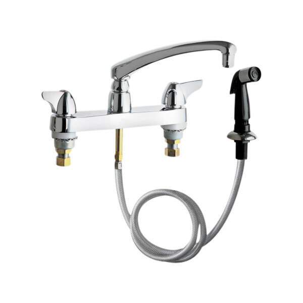 Chicago Faucets 1102ABCP 2.2 GPM DeckMounted Faucet with 8" LType Spout, Softflo Aerator, and