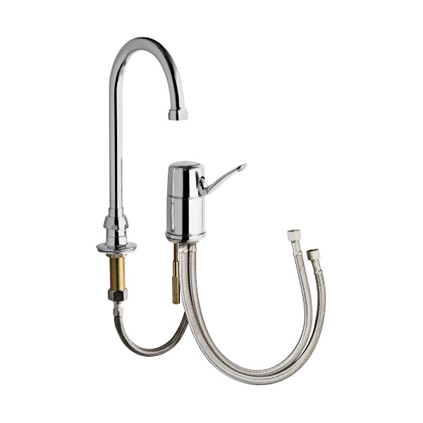 Chicago Faucets 2302E28055ABCP 0.5 GPM DeckMounted Faucet with 5 3/8" Rigid / Swing Gooseneck