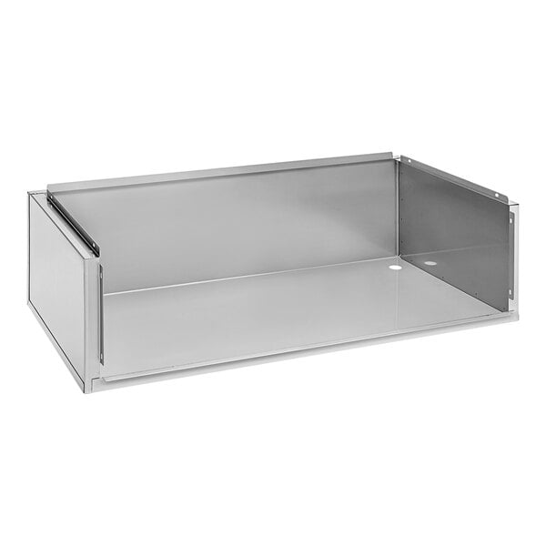 A metal box with a clear surface on top.
