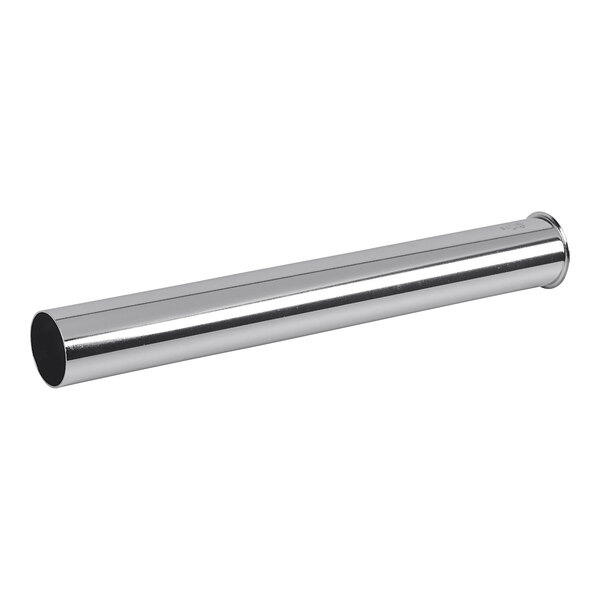 A stainless steel tube with a flange on one end.