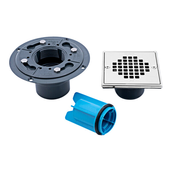 Oatey 42273 130 Series PVC Shower Drain with 4 1/4" Square Stainless