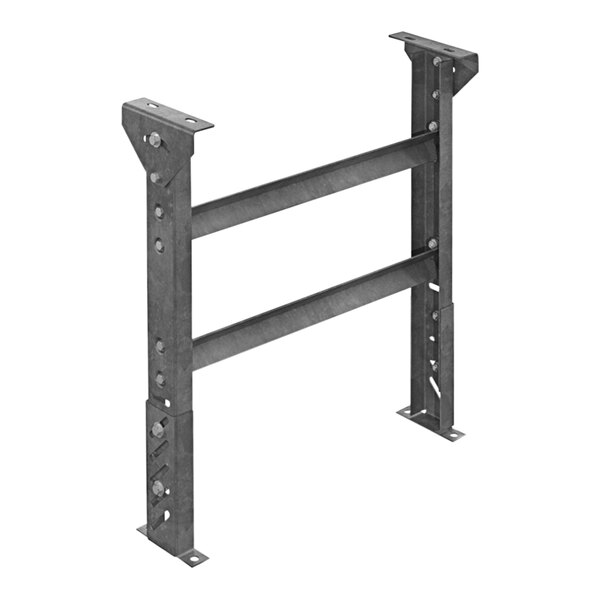 An Omni Metalcraft metal conveyor support frame with adjustable metal legs.