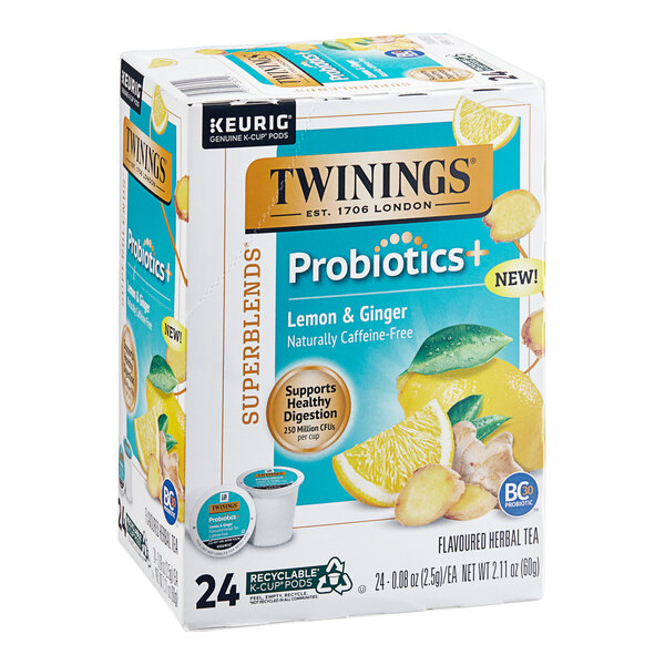Twinings Probiotics Lemon & Ginger Herbal Tea Single Serve Keurig® K