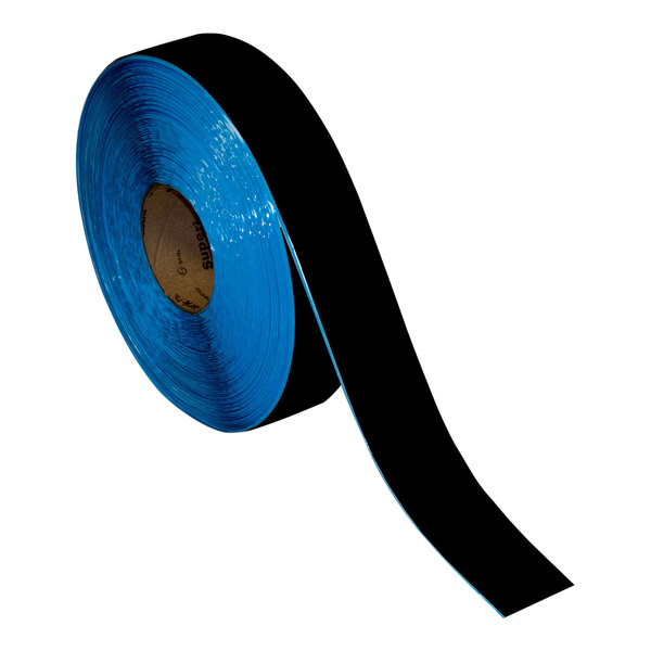 A roll of black Superior Mark safety tape.