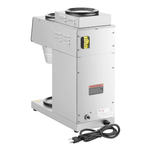 A white Avantco commercial coffee machine with a black cord.