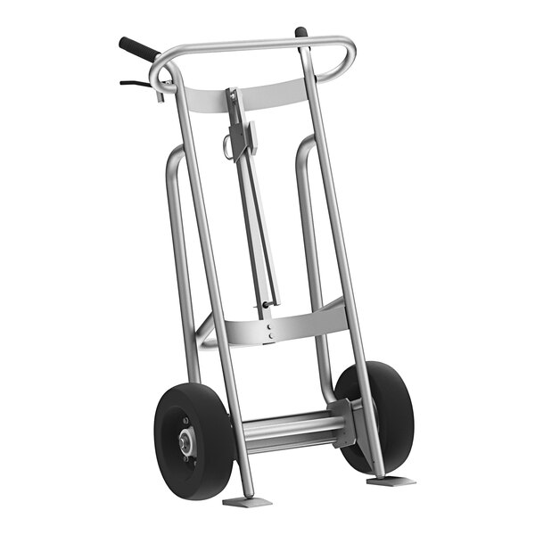 A silver Valley Craft hand truck with pneumatic wheels and brakes.