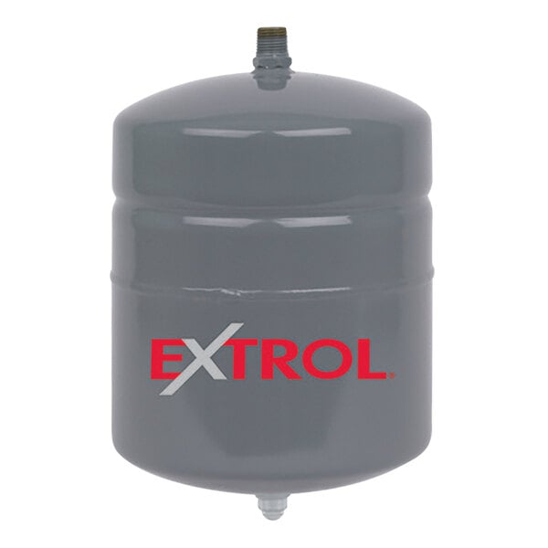A grey cylinder with red text that says "Extrol"
