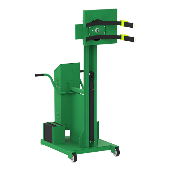 A green Valley Craft counterweighted lift with black and green handles.