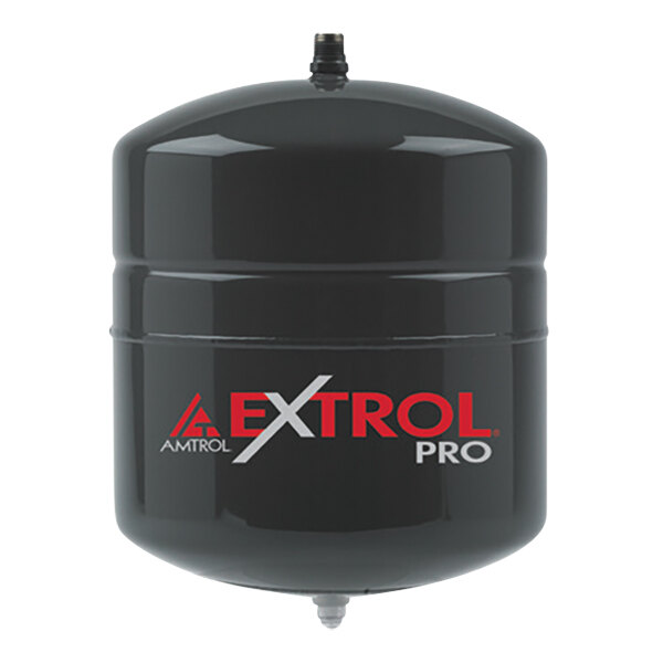 A black cylinder with a black and red Extrol Pro logo and white text.