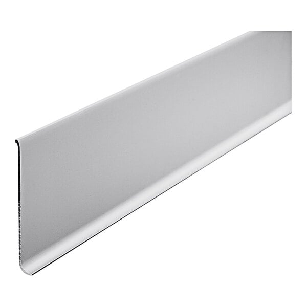 A close up of a white metal New Age aluminum cove base strip.