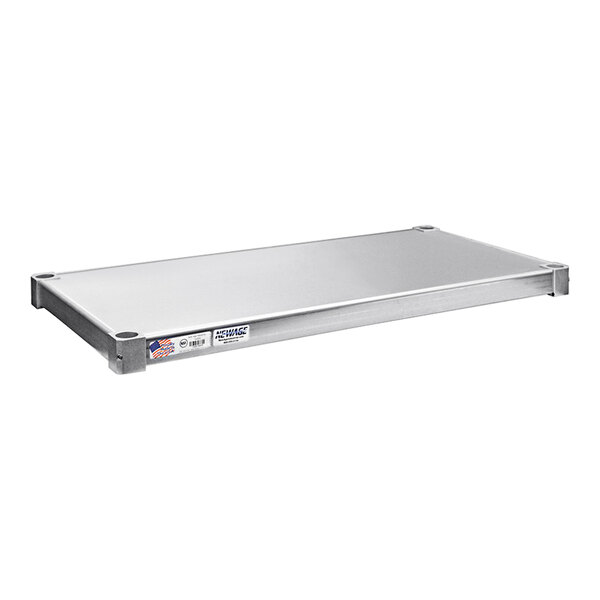 An 18" x 36" aluminum solid shelf with metal edges.