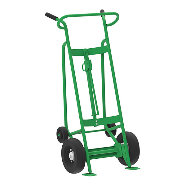 A green Valley Craft hand truck with black wheels.