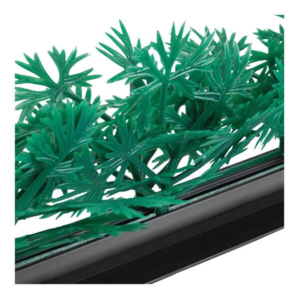 A close-up of a Dalebrook green melamine parsley divider with black base filled with artificial green parsley.