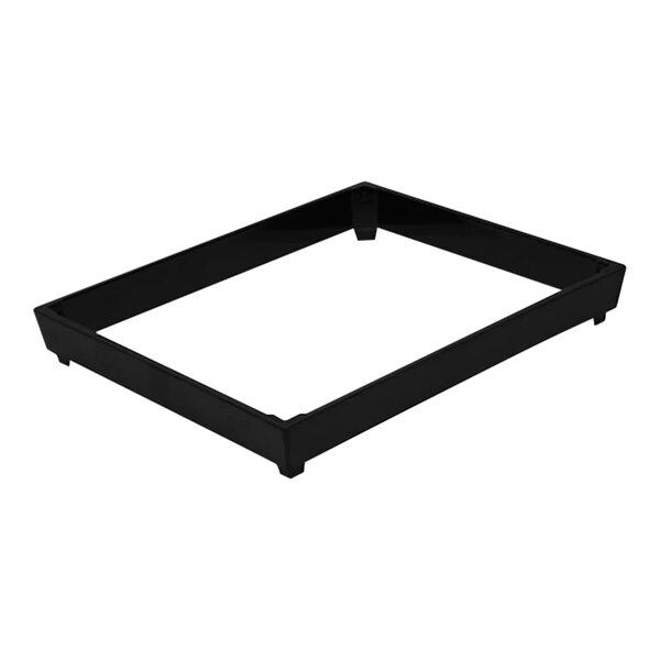 A black rectangular Dalebrook melamine crate riser.