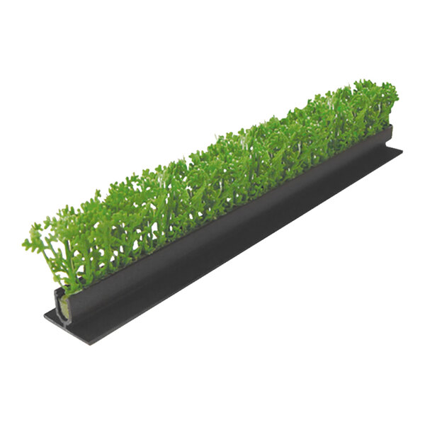 A long rectangular black Dalebrook melamine divider with green artificial grass.