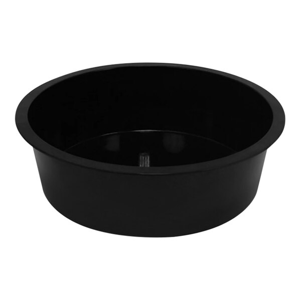 A black Dalebrook melamine barrel display bowl insert.