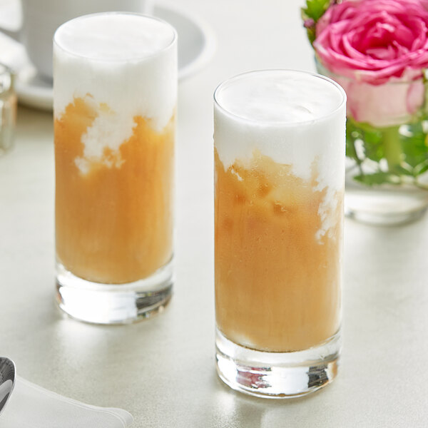 Two glasses of Fanale almond pudding.