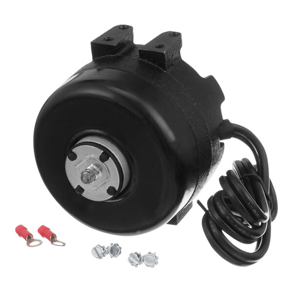 A black round All Points 115V motor with a cable and screws.