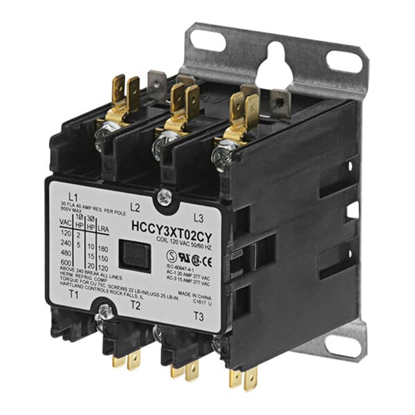 A white and black All Points 3 pole contactor with gold switches.