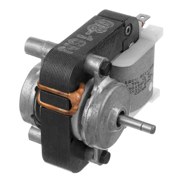 An All Points evaporator fan motor with black and orange wires.