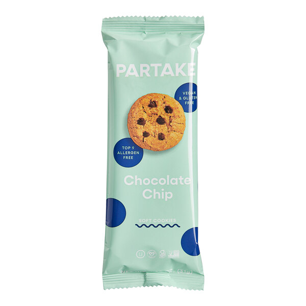 A package of Partake Gluten-Free Soft Baked Chocolate Chip Cookies.