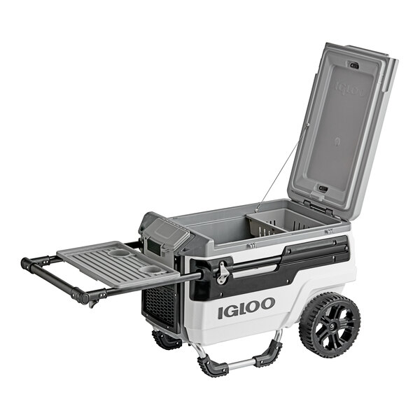 Igloo 34579 Trailmate Journey 70 Qt. White Mobile Cooler with Glide Handle