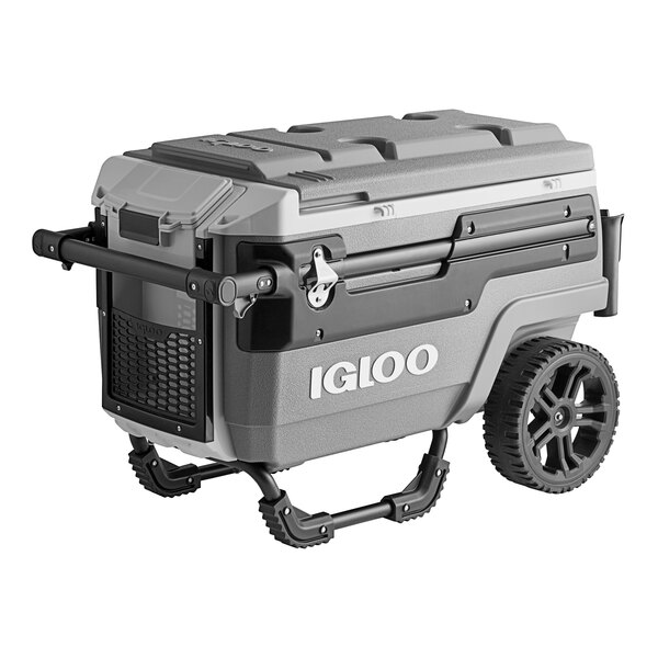 Igloo 34705 Trailmate Journey 70 Qt. Meteorite Gray Mobile Cooler with Glide Handle