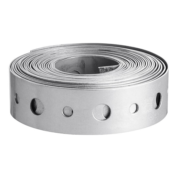 A roll of metal tape with holes.