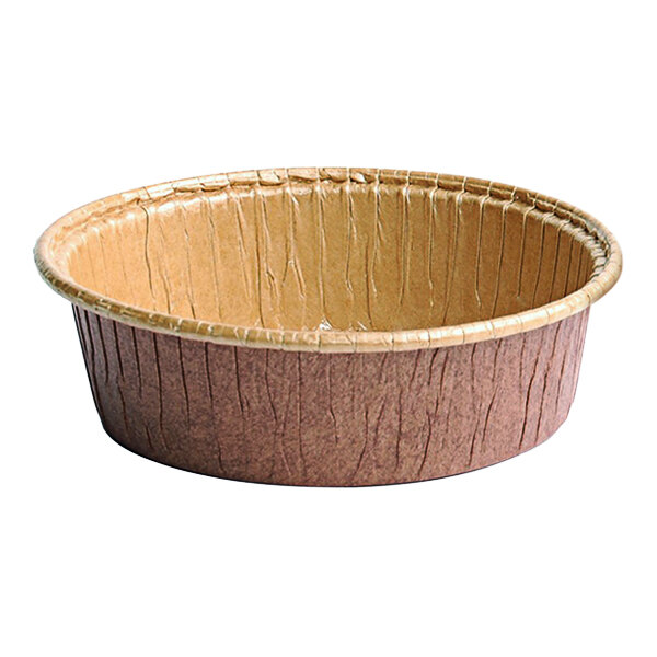 Solut 13568 8 oz. Take, Bake, and Show Oven Safe Kraft Round Rolled Rim