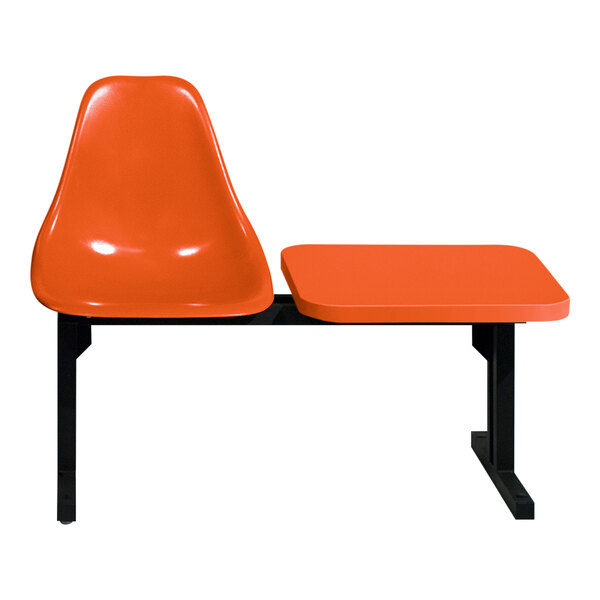 An orange Sol-O-Matic modular seating unit with a black base.