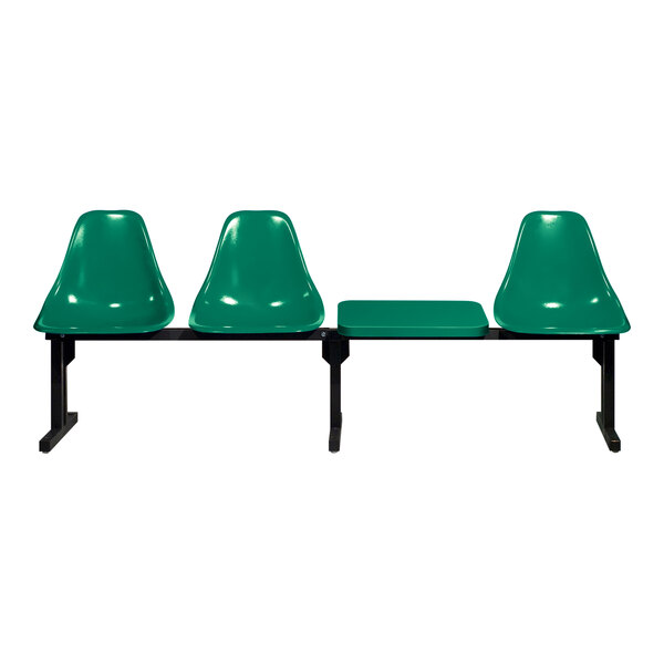 A Sol-O-Matic hunter green modular seating unit with black legs.