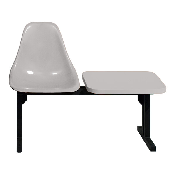 A white Sol-O-Matic modular seating unit with a black base.
