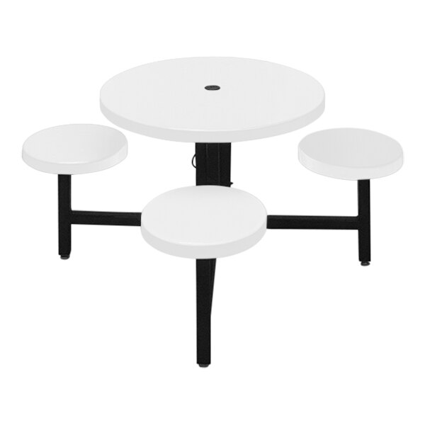 SolOMatic 30" x 28" White Fiberglass Children's Table with Four Fixed