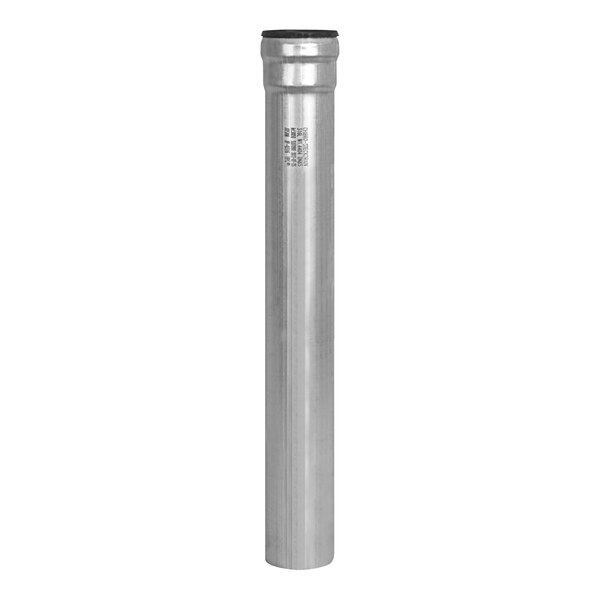 A stainless steel Josam push-fit pipe with a black rubber cap.