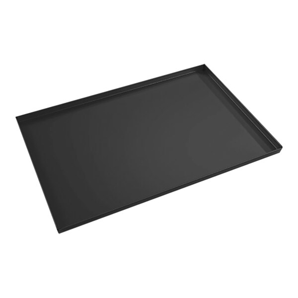 A black rectangular EcoFry Teflon cooking tray with a handle.