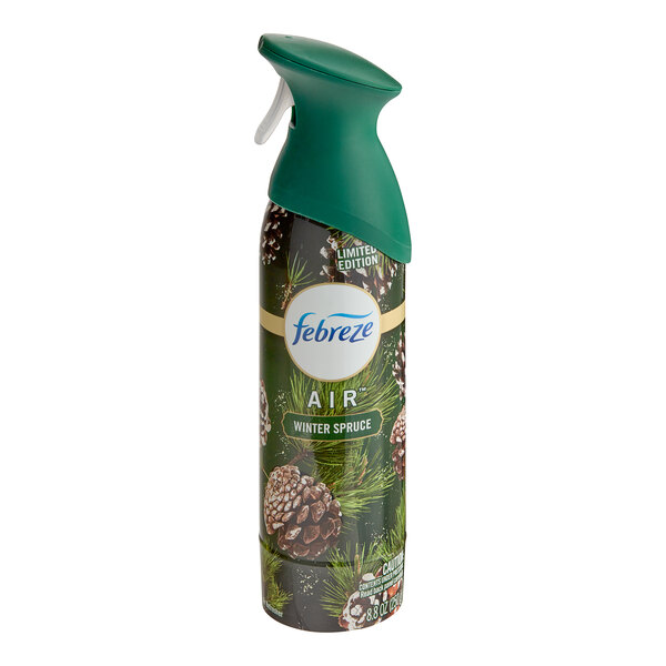 A can of Febreze Air Winter Spruce scented air freshener.