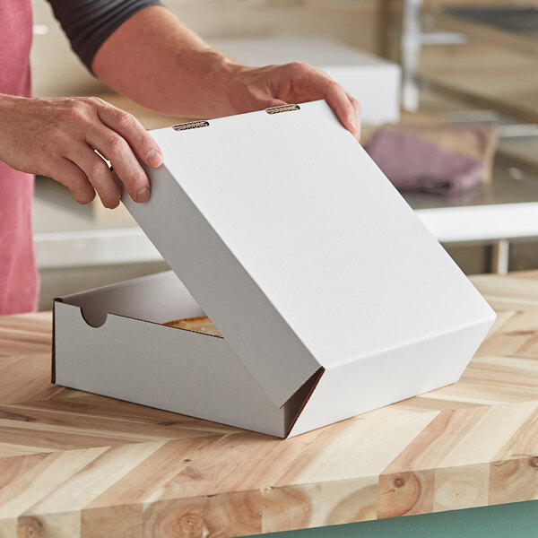 10" x 10" x 3" White Corrugated 1Piece Bakery Box 50/Case