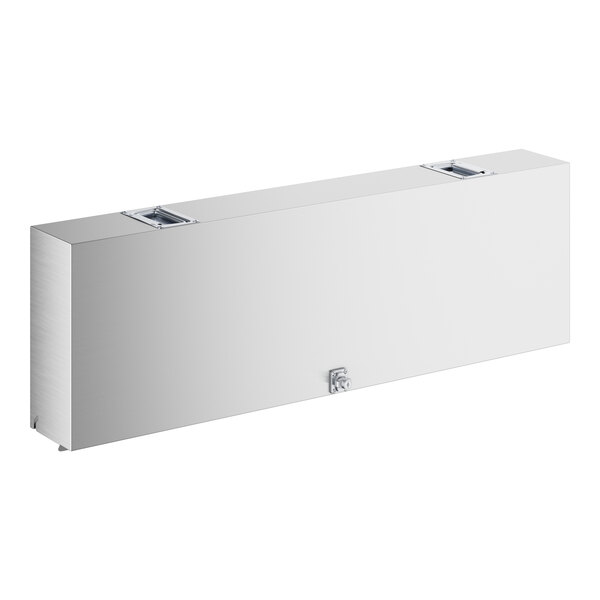 A stainless steel cover for a single tier speed rail.