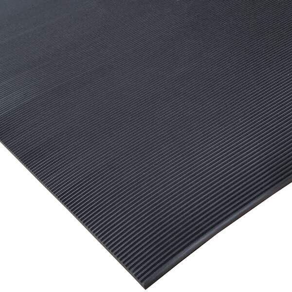 Cactus Mat 1050R-C3 ASTM 3' Wide Corrugated Black Switchboard Runner Mat - 1/4" Thick