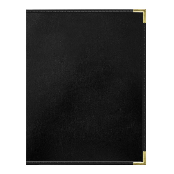 H. Risch, Inc. 8 1/2" x 11" Black Tuxedo Leather Customizable 12 View