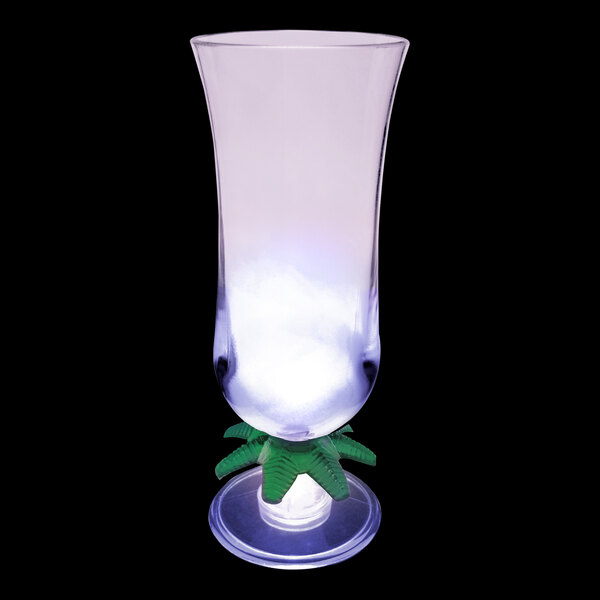 15 oz. Customizable Plastic Palm Tree Hurricane Cup with Purple LED