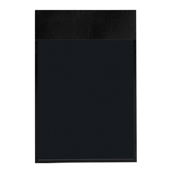 A black rectangular menu board with a black border.