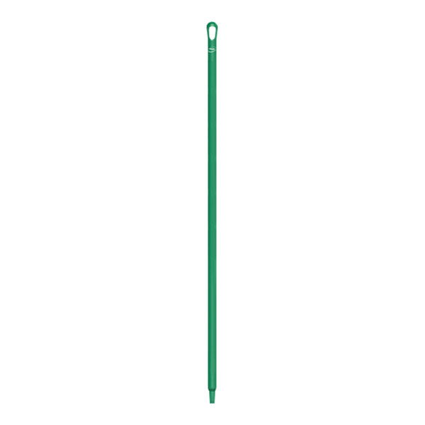A green pole with a green handle.